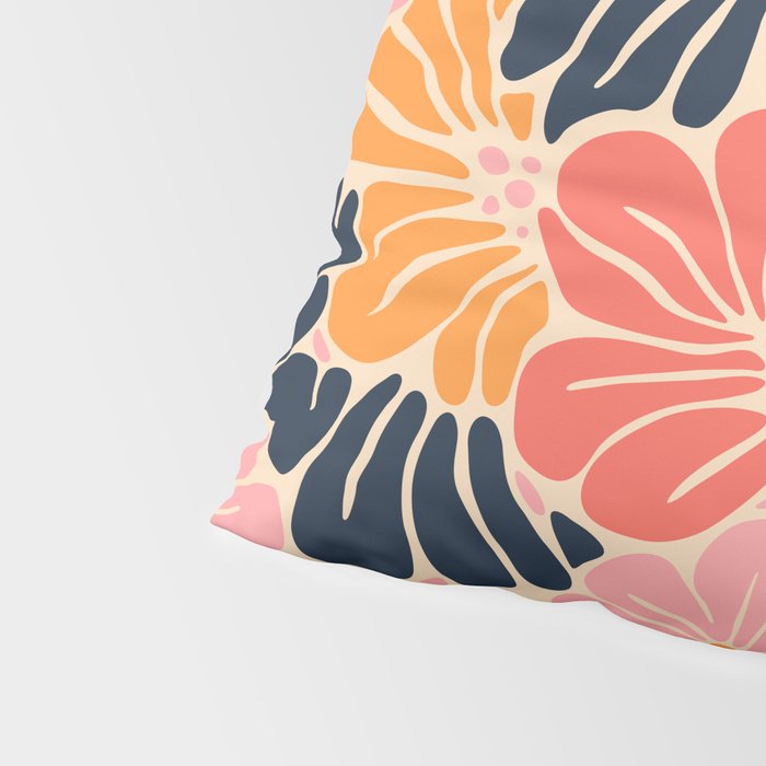 Abstract vintage flower art pattern Pillow Sham Gallery Image 4