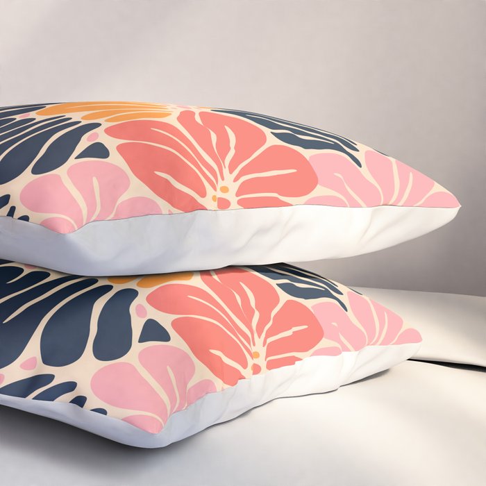 Abstract vintage flower art pattern Pillow Sham Gallery Image 3