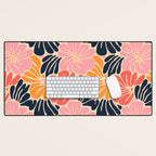 Abstract vintage flower art pattern Desk Mat Gallery Image 1