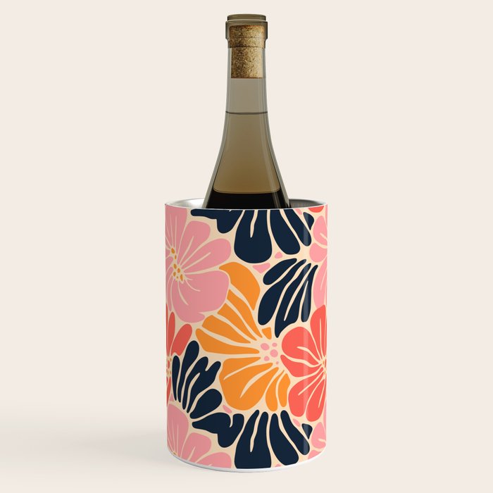 Abstract vintage flower art pattern Wine Chiller Gallery Image 2