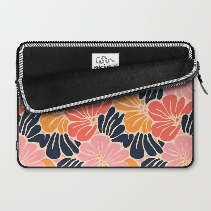 Abstract vintage flower art pattern Laptop Sleeve Gallery Image 2
