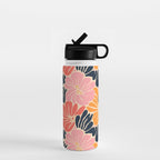 Abstract vintage flower art pattern Water Bottle Gallery Image 1