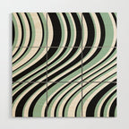 Wavy Stripes XII - Mint, Black and White Wood Wall Art Gallery Image 1