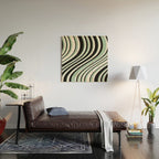 Wavy Stripes XII - Mint, Black and White Wood Wall Art Gallery Image 2