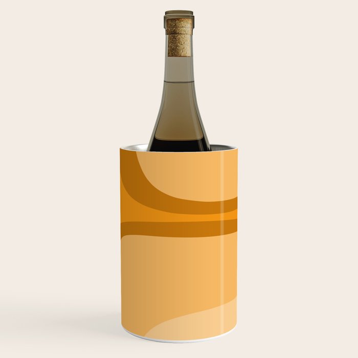 Retro Groove Minimalist Midcentury Abstract Pattern Mustard Ochre Orange Wine Chiller Gallery Image 3