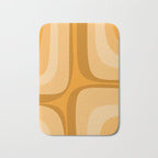 Retro Groove Minimalist Midcentury Abstract Pattern Mustard Ochre Orange Bath Mat Gallery Image 1