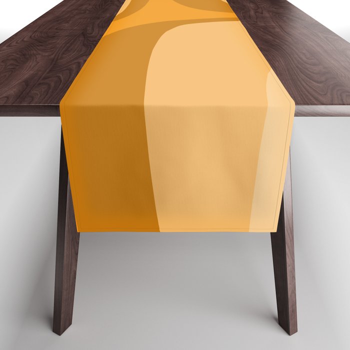 Retro Groove Minimalist Midcentury Abstract Pattern Mustard Ochre Orange Table Runner Gallery Image 1