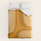 Retro Groove Minimalist Midcentury Abstract Pattern Mustard Ochre Orange Duvet Cover Gallery Image 6