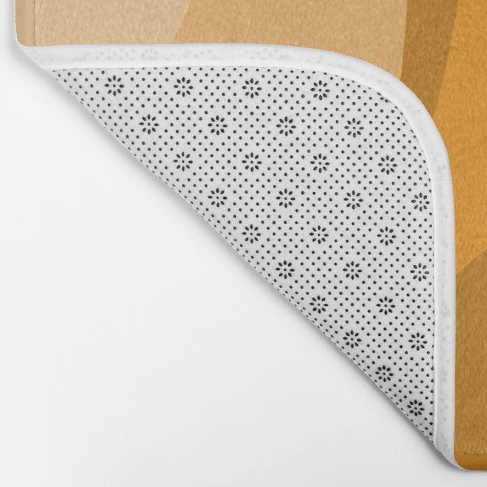 Retro Groove Minimalist Midcentury Abstract Pattern Mustard Ochre Orange Bath Mat Gallery Image 2
