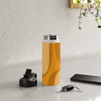 Retro Groove Minimalist Midcentury Abstract Pattern Mustard Ochre Orange Water Bottle Gallery Image 4