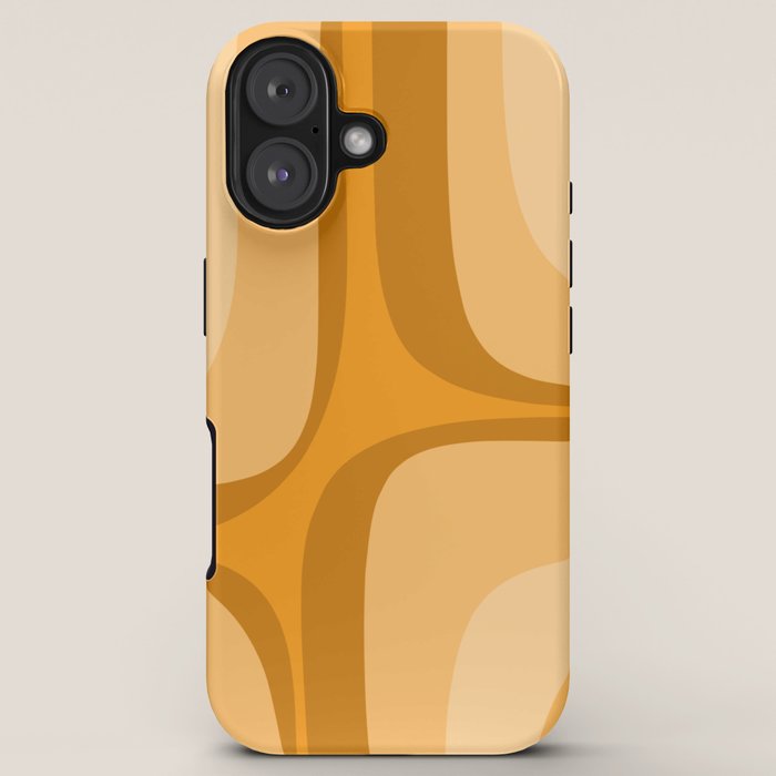 Retro Groove Minimalist Midcentury Abstract Pattern Mustard Ochre Orange iPhone Case Gallery Image 5