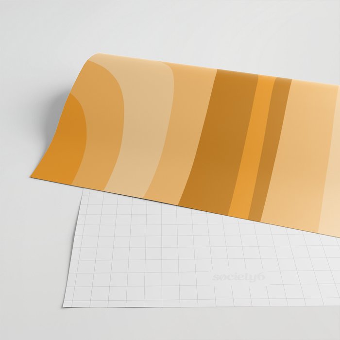 Retro Groove Minimalist Midcentury Abstract Pattern Mustard Ochre Orange Wrapping Paper Gallery Image 2