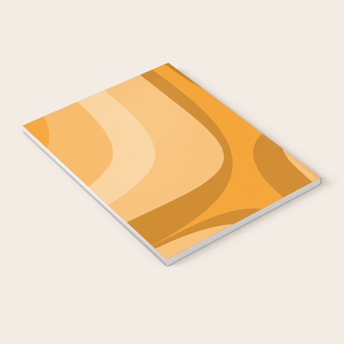 Retro Groove Minimalist Midcentury Abstract Pattern Mustard Ochre Orange Notebook Gallery Image 3