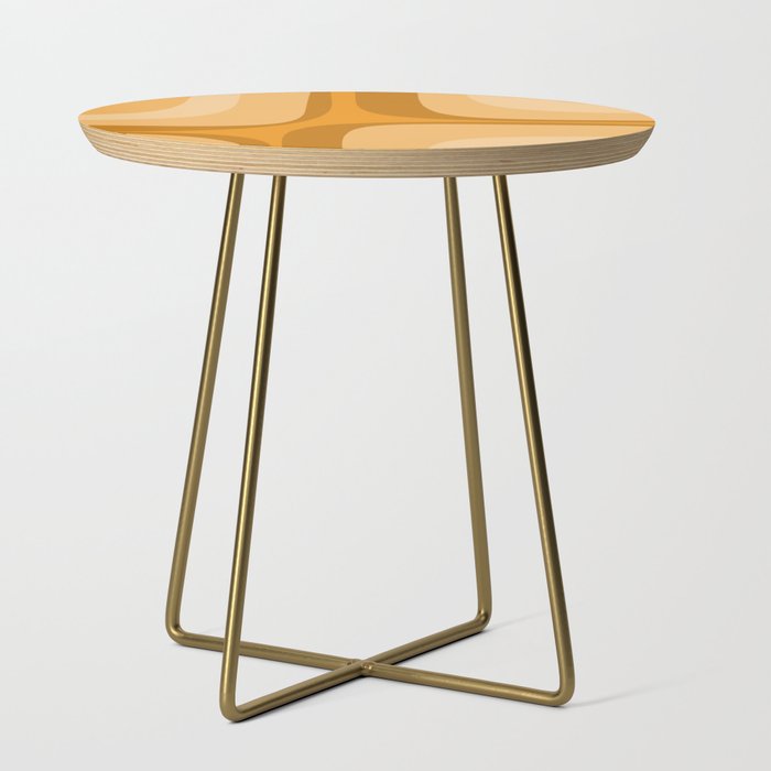 Retro Groove Minimalist Midcentury Abstract Pattern Mustard Ochre Orange Side Table Gallery Image 1
