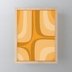 Retro Groove Minimalist Midcentury Abstract Pattern Mustard Ochre Orange Mini Art Print Gallery Image 1