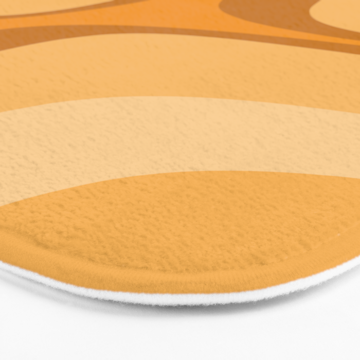 Retro Groove Minimalist Midcentury Abstract Pattern Mustard Ochre Orange Bath Mat Gallery Image 3