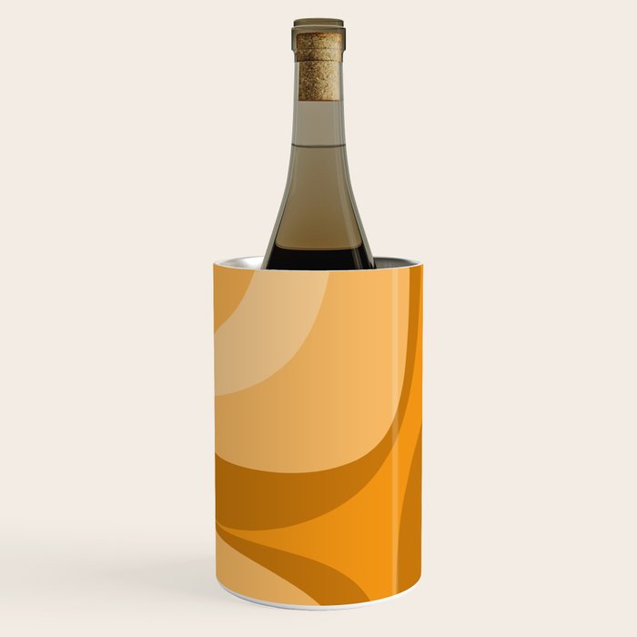 Retro Groove Minimalist Midcentury Abstract Pattern Mustard Ochre Orange Wine Chiller Gallery Image 2