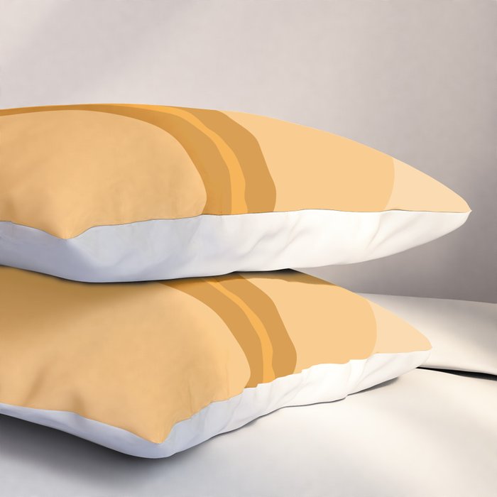 Retro Groove Minimalist Midcentury Abstract Pattern Mustard Ochre Orange Pillow Sham Gallery Image 3