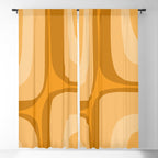 Retro Groove Minimalist Midcentury Abstract Pattern Mustard Ochre Orange Window Curtain Gallery Image 5