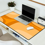 Retro Groove Minimalist Midcentury Abstract Pattern Mustard Ochre Orange Desk Mat Gallery Image 2