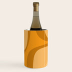 Retro Groove Minimalist Midcentury Abstract Pattern Mustard Ochre Orange Wine Chiller Gallery Image 1