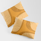 Retro Groove Minimalist Midcentury Abstract Pattern Mustard Ochre Orange Pillow Sham Gallery Image 3