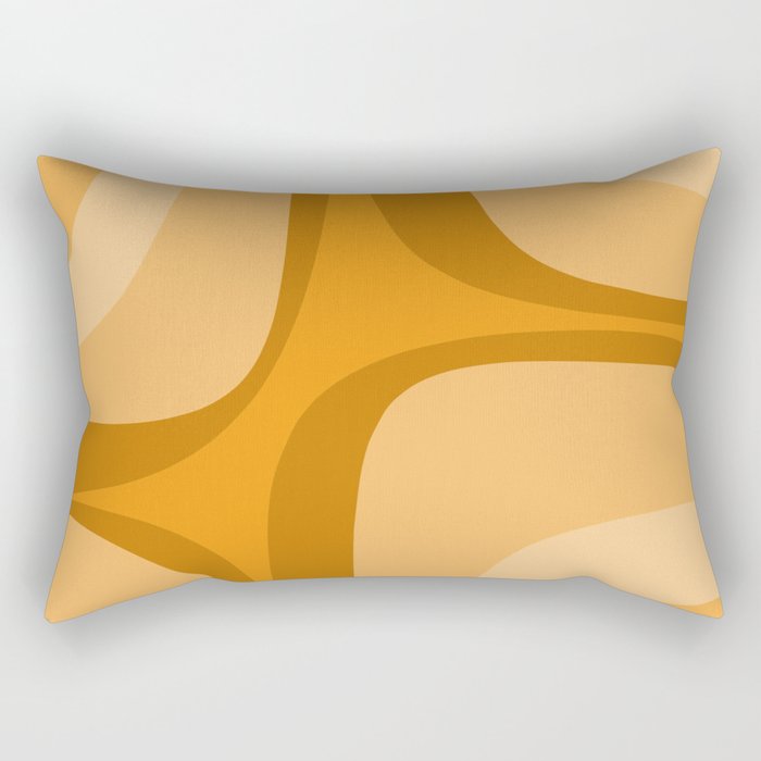 Retro Groove Minimalist Midcentury Abstract Pattern Mustard Ochre Orange Rectangular Pillow Gallery Image 1