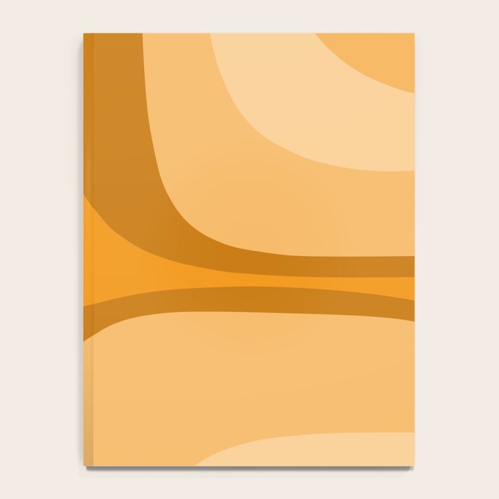 Retro Groove Minimalist Midcentury Abstract Pattern Mustard Ochre Orange Notebook Gallery Image 4