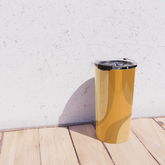 Retro Groove Minimalist Midcentury Abstract Pattern Mustard Ochre Orange Travel Mug Gallery Image 4