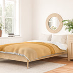 Retro Groove Minimalist Midcentury Abstract Pattern Mustard Ochre Orange Duvet Cover Gallery Image 2