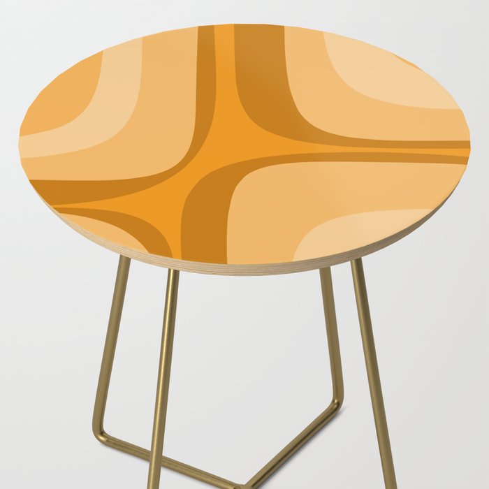 Retro Groove Minimalist Midcentury Abstract Pattern Mustard Ochre Orange Side Table Gallery Image 2