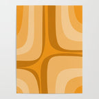 Retro Groove Minimalist Midcentury Abstract Pattern Mustard Ochre Orange Poster Gallery Image 4