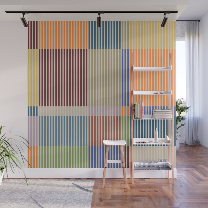 Linear Bauhaus Pattern 3. Wall Mural Gallery Image 1