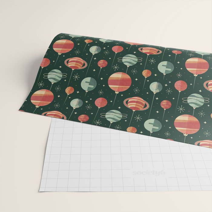 Joy to the Universe (on Green) Wrapping Paper Gallery Image 2