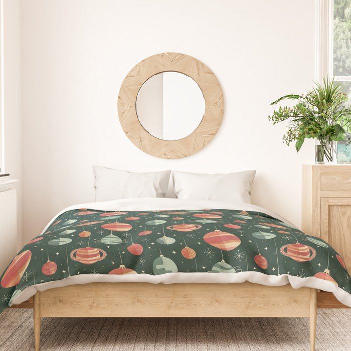 Joy to the Universe (on Green) Duvet Cover Gallery Image 3