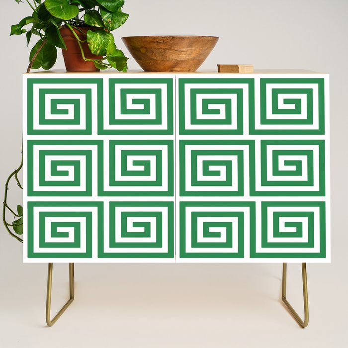 Greek Key Pattern 130 Green Credenza Gallery Image 1