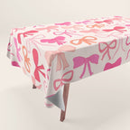 Ribbons and bows sweet coquette style hand drawn pattern Tablecloth Gallery Image 1