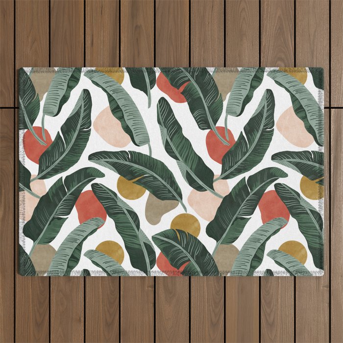 Modern banana leaf Outdoor Rug Gallery Image 1