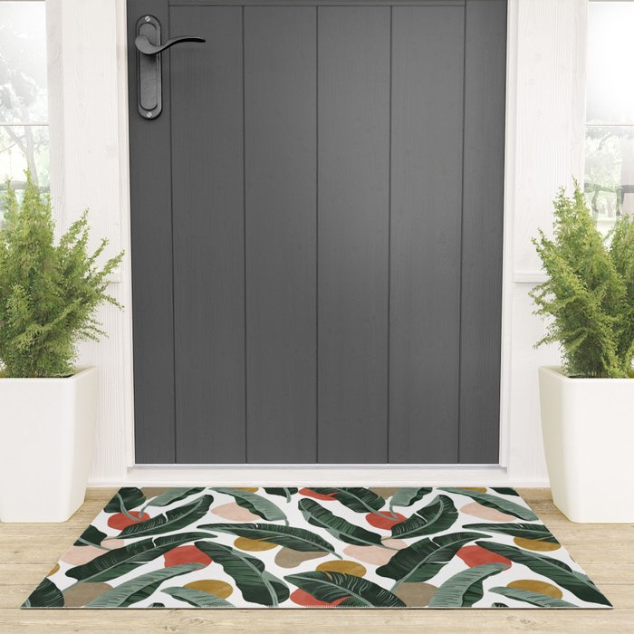 Modern banana leaf Welcome Mat Gallery Image 3