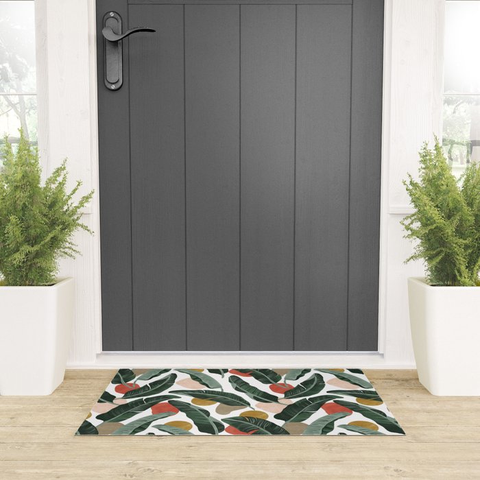 Modern banana leaf Welcome Mat Gallery Image 3
