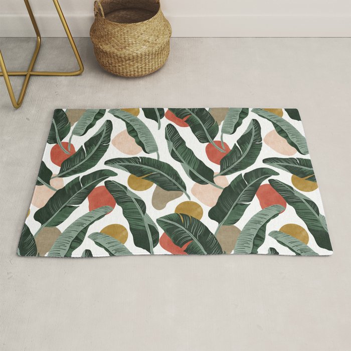 Modern banana leaf Rug Gallery Image 1