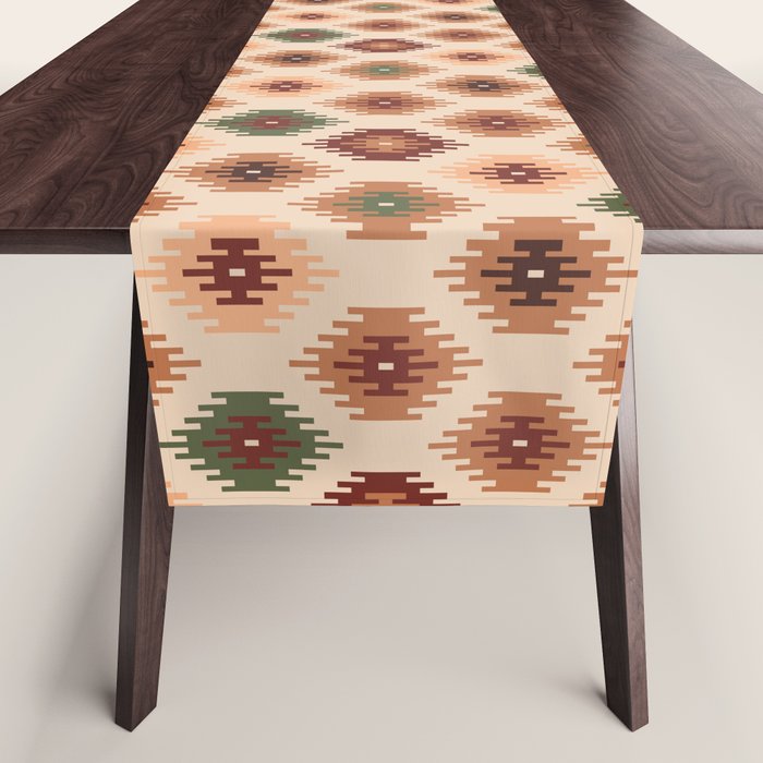 Southwest native Aztec diamonds kilim Table Runner Gallery Image 1