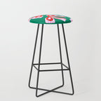 Retro Kitsch Christmas Ribbons on Stripy Bows - Red and Green Stool Gallery Image 1