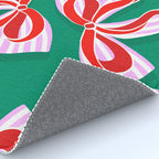 Retro Kitsch Christmas Ribbons on Stripy Bows - Red and Green Rug Gallery Image 4
