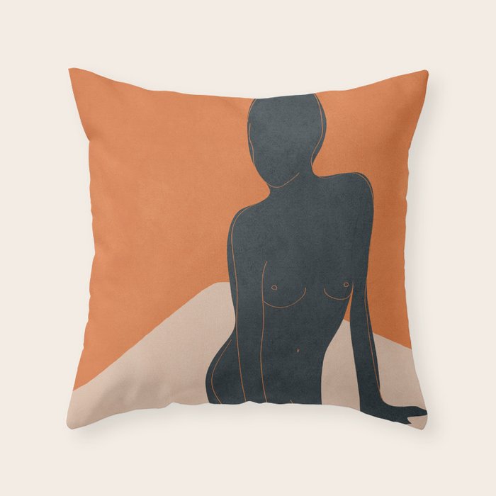 Abstract Nude III Throw Pillow Gallery Image 6