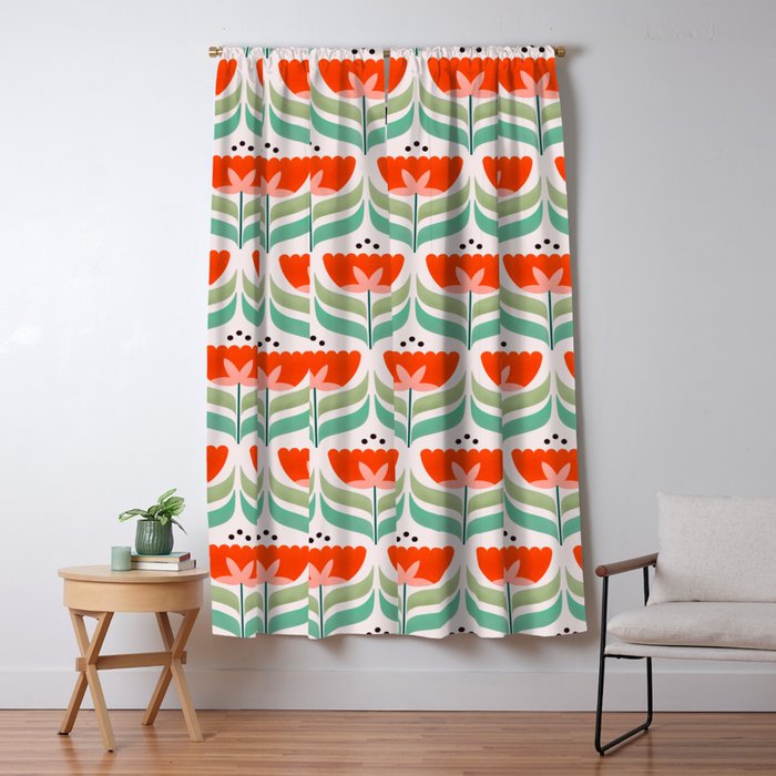Retro Tulips Pattern Window Curtain Gallery Image 5