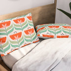 Retro Tulips Pattern Pillow Sham Gallery Image 2