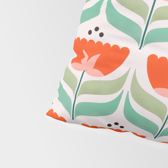 Retro Tulips Pattern Pillow Sham Gallery Image 4