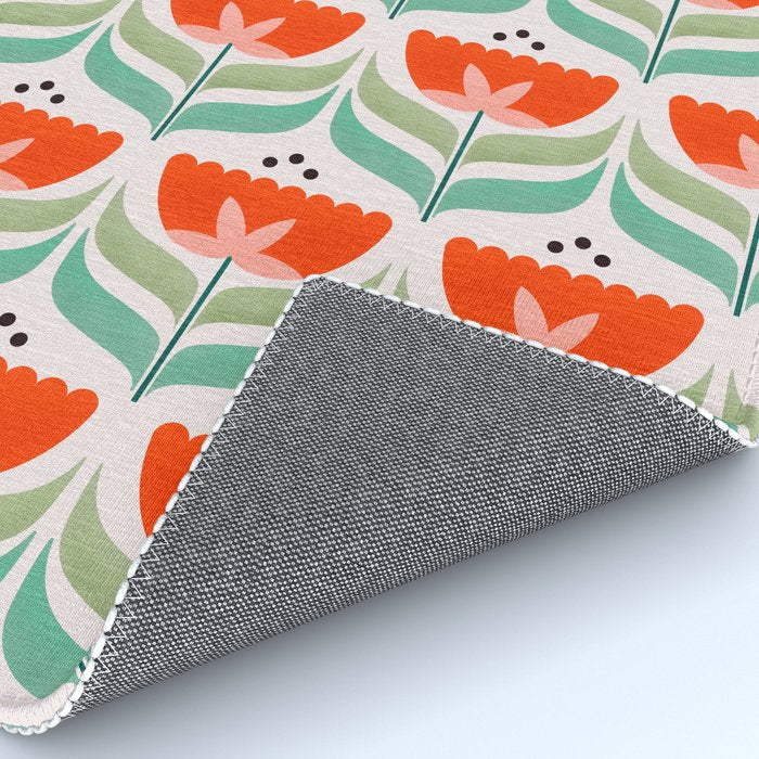 Retro Tulips Pattern Rug Gallery Image 4