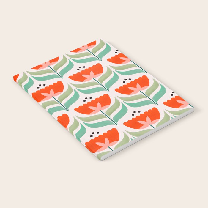 Retro Tulips Pattern Notebook Gallery Image 1